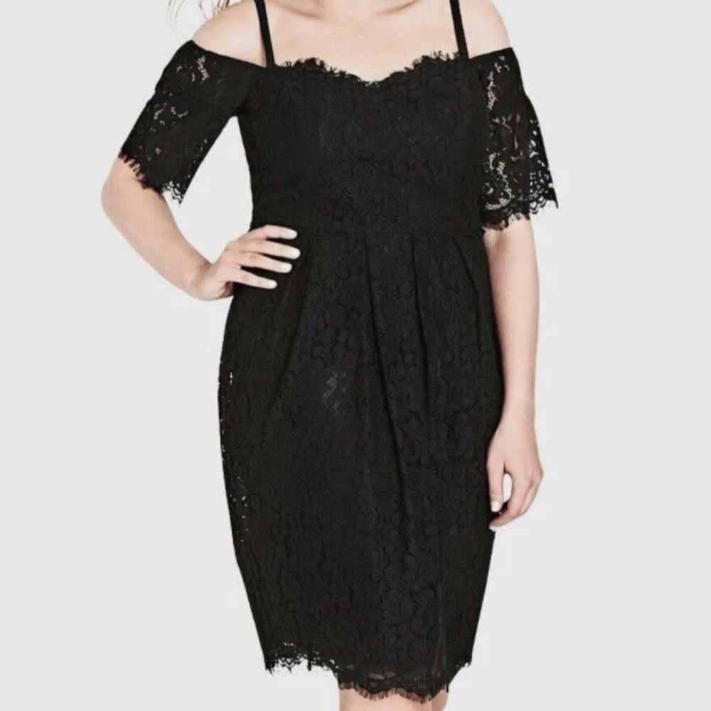 City Chic - Elegant Black Lace Dress